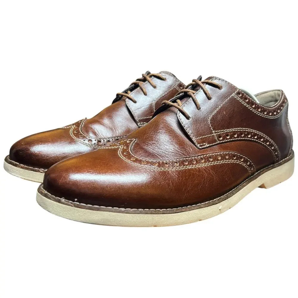 BOSTONIAN Men's 13 Wingtip Oxford Brown Leather Derby Dress Shoes Comfort